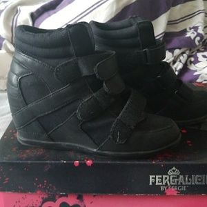 Black Wedge Sneakers